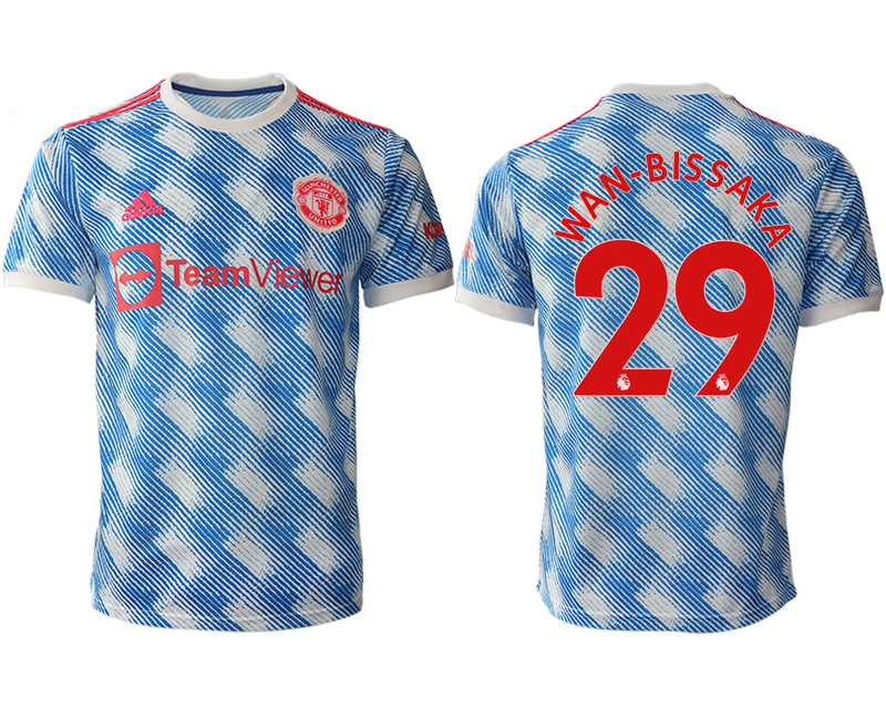 Men 2021-2022 Club Manchester United away aaa version blue #29 Soccer Jersey